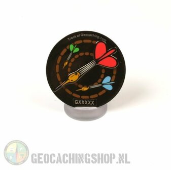 Dartboard Geocoin black nickel