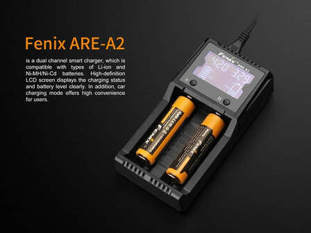 Fenix - ARE-A2 dual batterijlader voor verschillende formaten