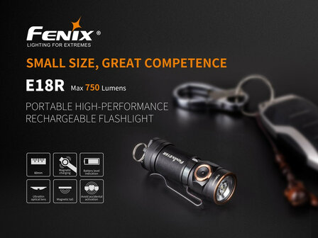 Fenix E18R (750 Lumen oplaadbaar)