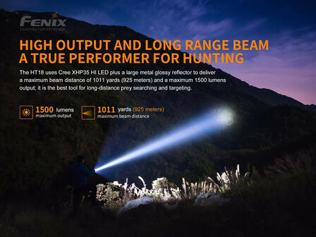 Fenix HT18, lange-afstand jaagzaklamp