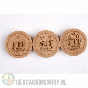 Wooden coins - FTF, STF, TTF set (3 stuks)