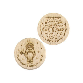 Wooden coin  - Planetary Pursuit