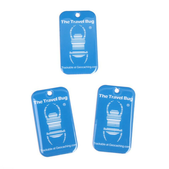 3 x QR Travel Bug&reg; Blauw