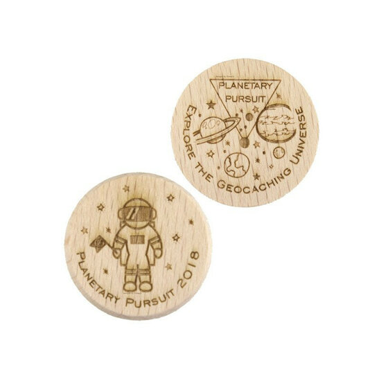 Wooden coin  - Planetary Pursuit