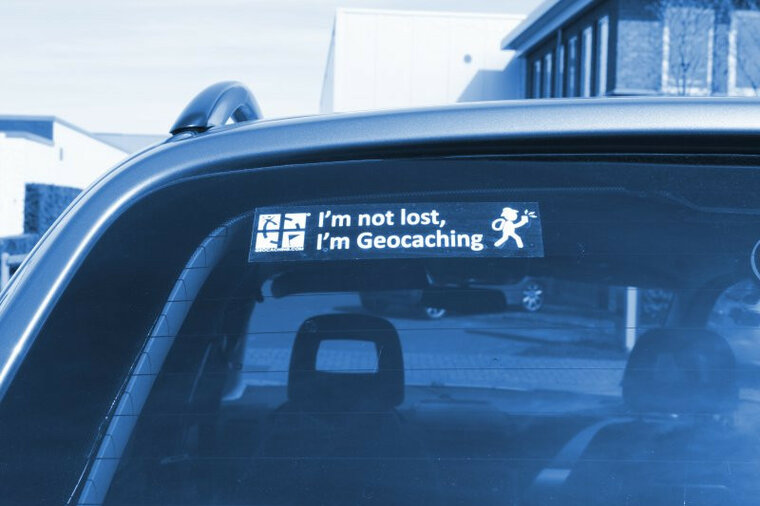 I&#039;m not lost, I&#039;m Geocaching sticker