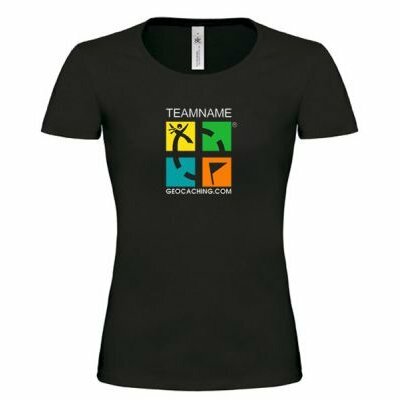 Groundspeak Logo Vrouwen T-shirt met Teamnaam (kleur)