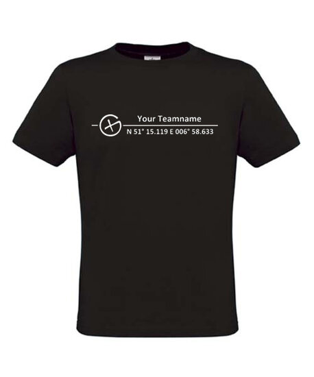 Logo + Koordinaten , T-Shirt (zwart)