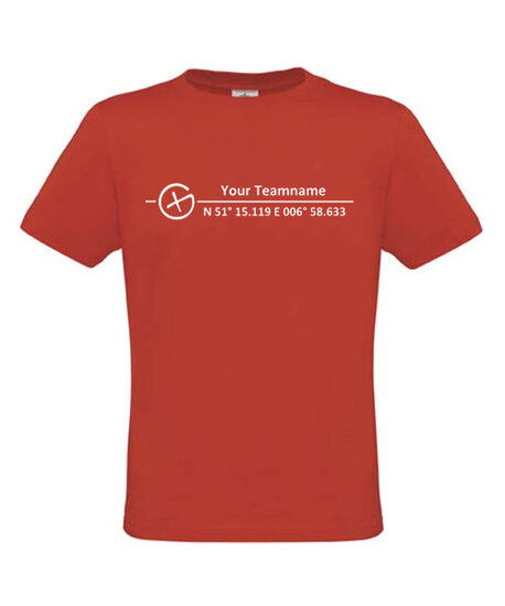 Logo + Koordinaten, T-shirt (rood)