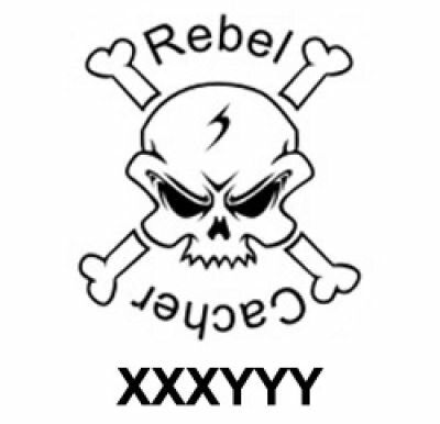 Rebel Cacher trackable sticker