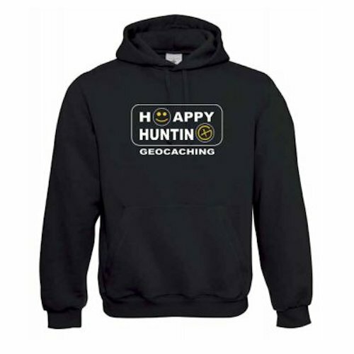 Hoody &quot;Happy Hunting&quot; geel