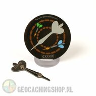 Dartboard Geocoin black nickel