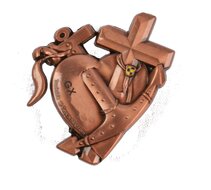 Love-Faith-Hope Geocoin Antiek Koper XLE