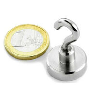 1st 20 mm Neodym Magneet met haak en oog