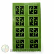 Mini sticker 8 pak groen 2 x 2 cm