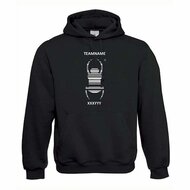 Hoody met Travel Bug met eigen teamnaam