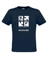 Groundspeak Logo, T-Shirt met teamnaam (blauw)