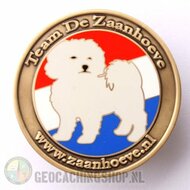 Zaanhoeve geocoin - antiek goud LE