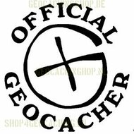 Official Geocacher Sticker 7,5 cm zwart